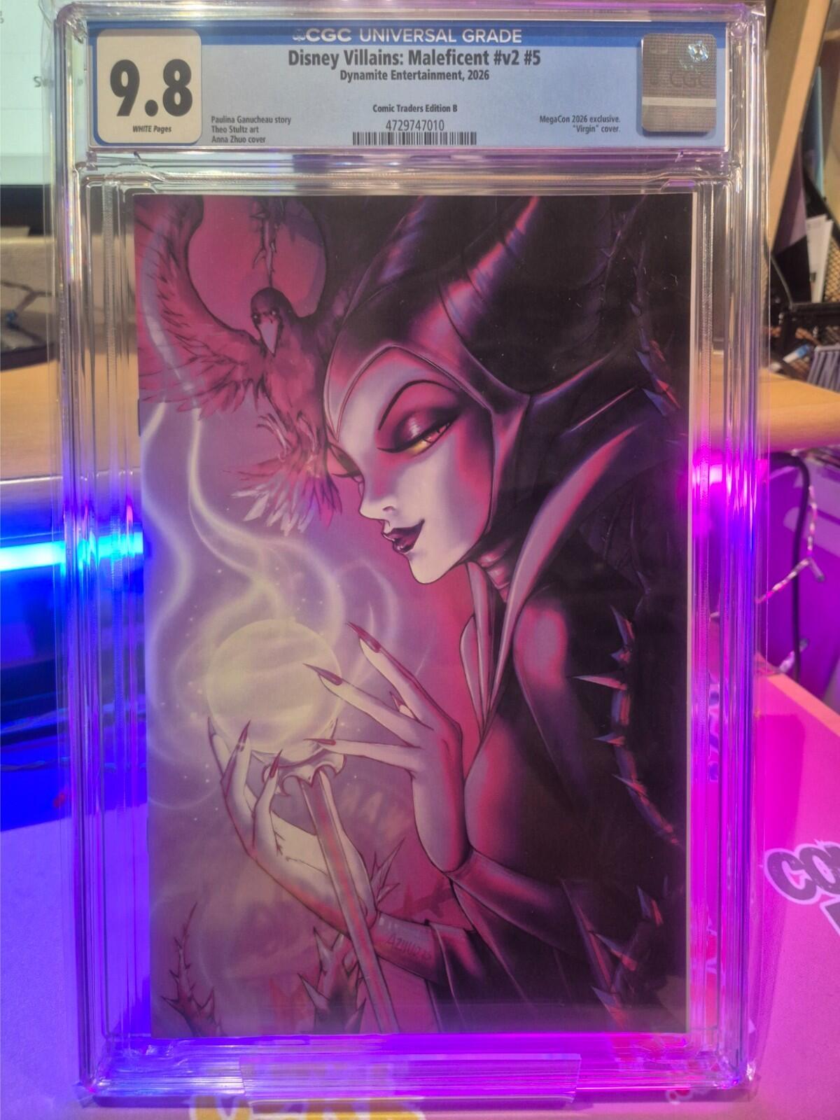 Disney Villains: Maleficent #5, CGC 9.8 TOP POP! Anna Zhuo Pink Virgin Variant