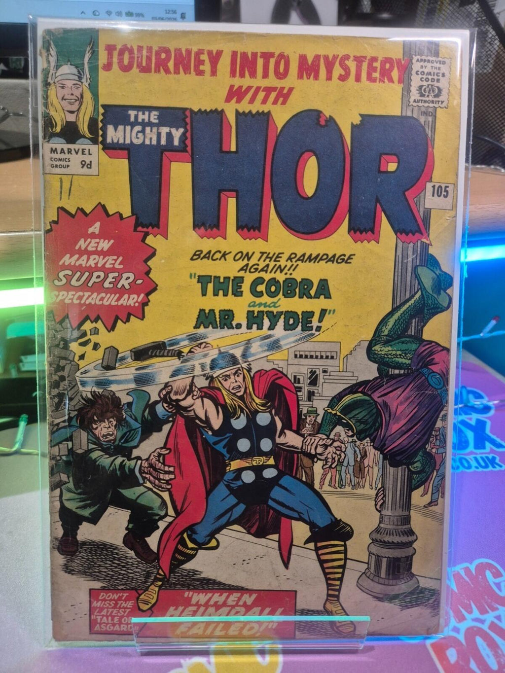 Journey Into Mystery #105, VG+ 4.5 Thor! The Cobra Mr. Hyde! Marvel 1964