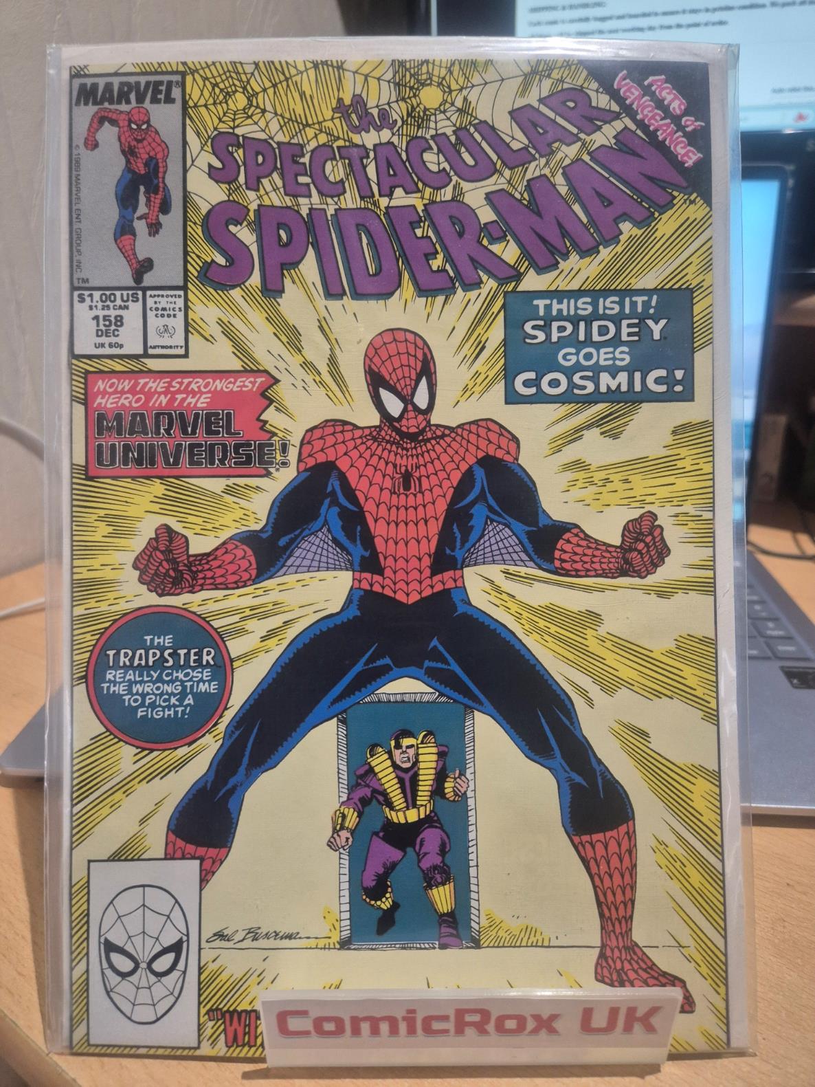 THE SPECTACULAR SPIDER-MAN 158, MARVEL COMICS, DECEMBER 1989, VF+ KEY