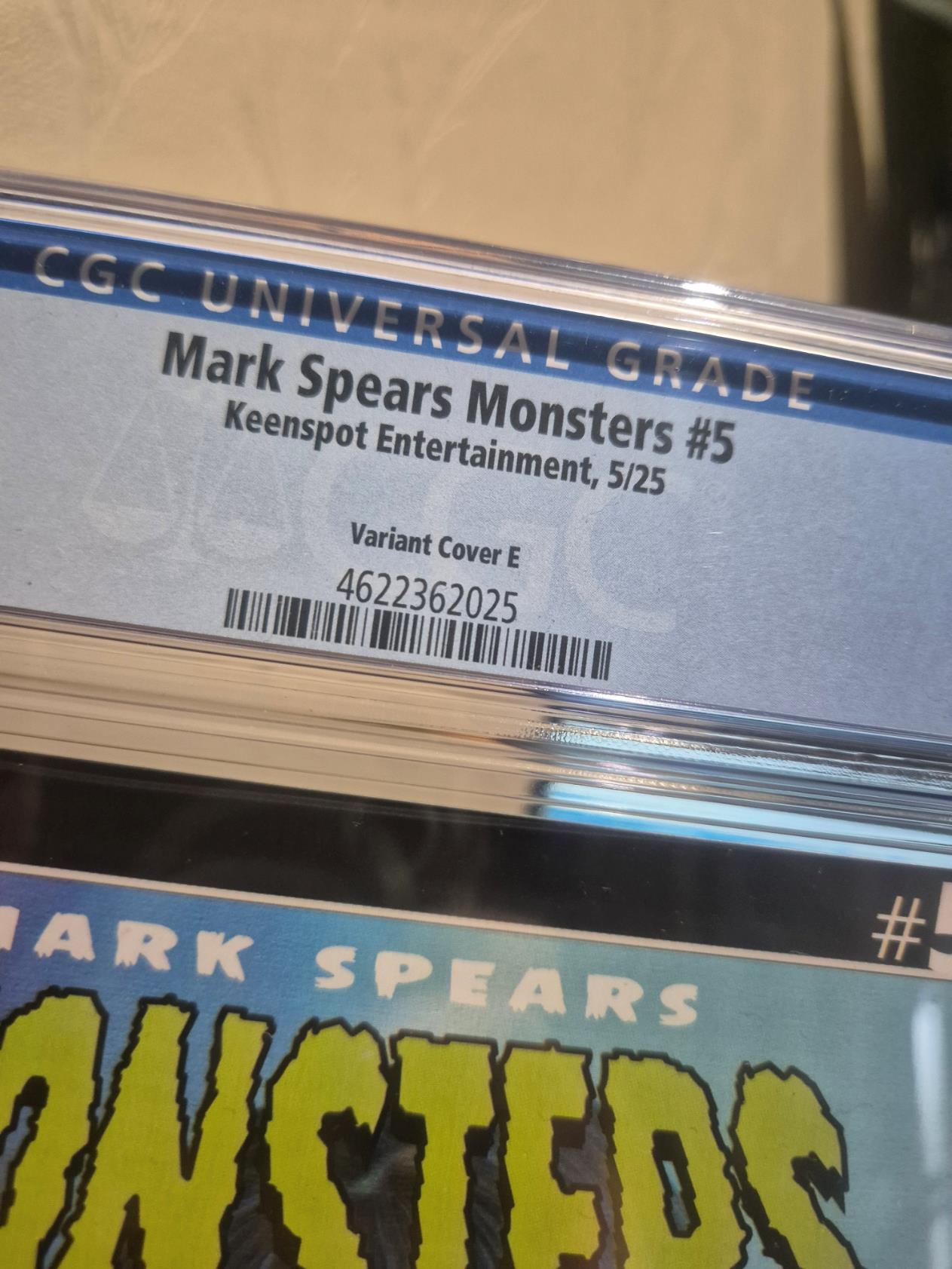 Mark Spears Monsters #5 Mark Spears Girl w/Snake Tattoo Variant Cover E CGC 9.6