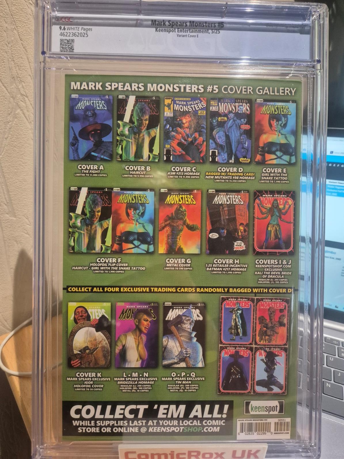 Mark Spears Monsters #5 Mark Spears Girl w/Snake Tattoo Variant Cover E CGC 9.6