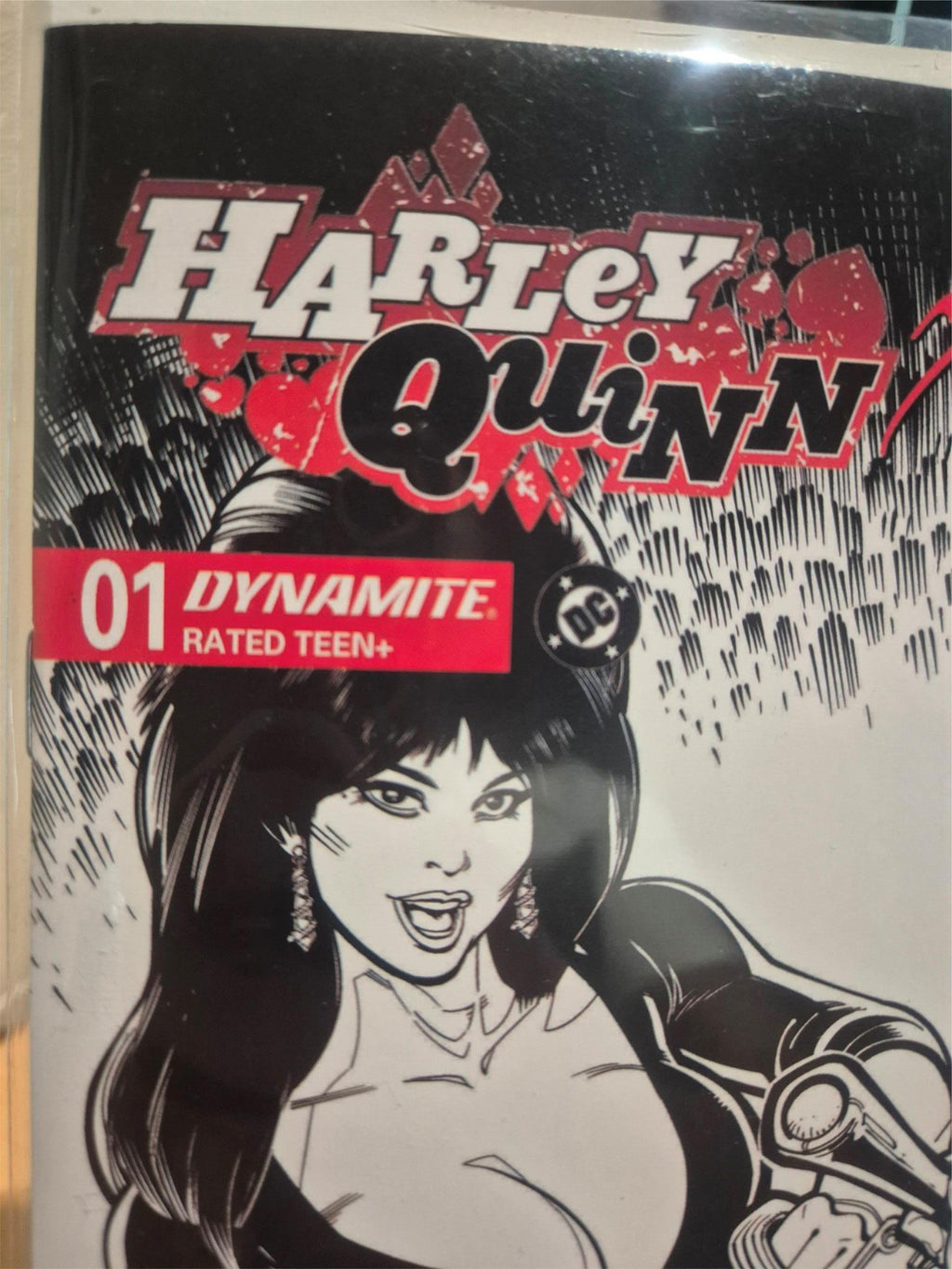 Harley Quinn X Elvira #1 (1:10) Chad Hardin B&W, Dynamite - NM/M