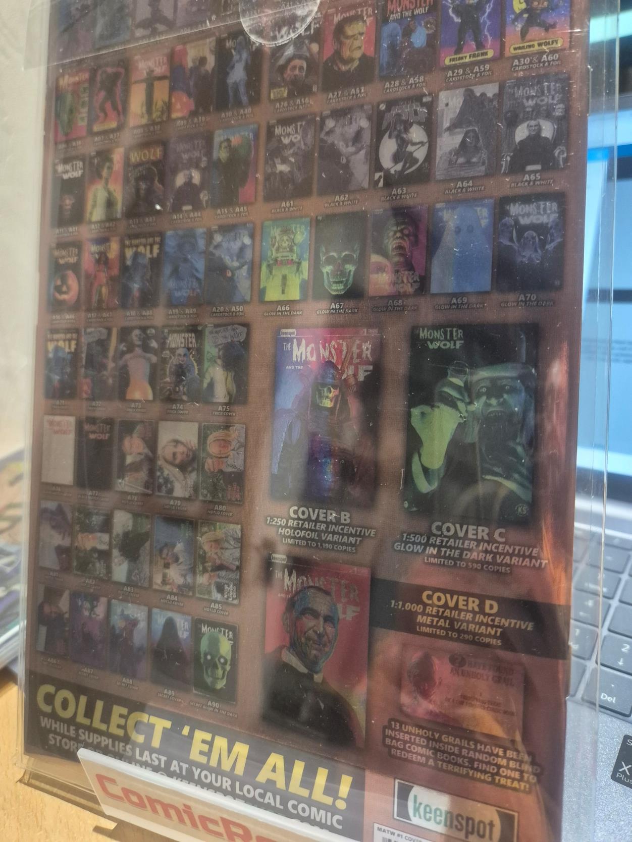 Mark Spears Monsters: The Monster & Wolf, Chrome Foil Variant 1:420 ratio  NM/M