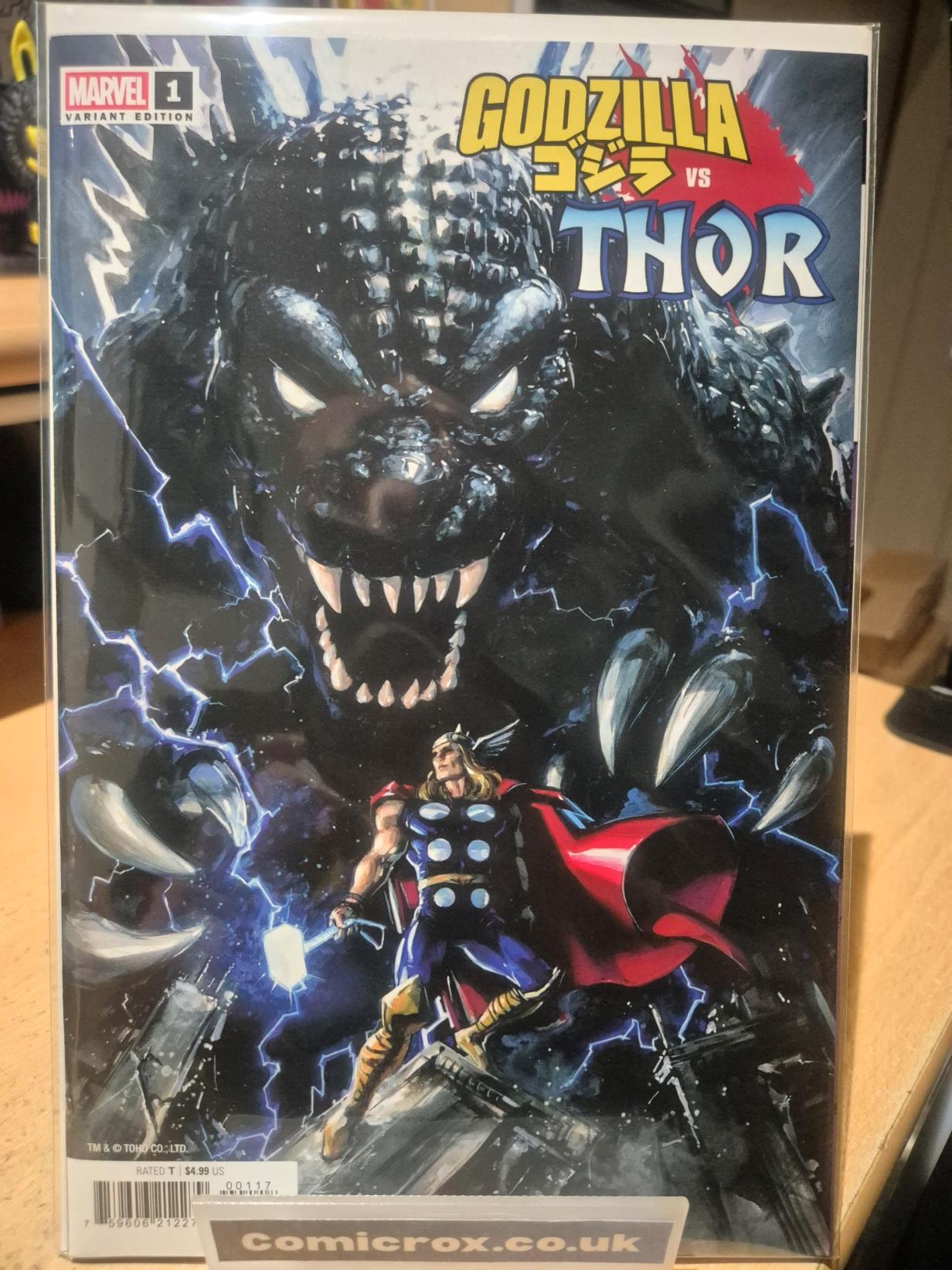 Godzilla vs. Thor, #1, Clayton Crain Incentive Variant (1:25), Mint