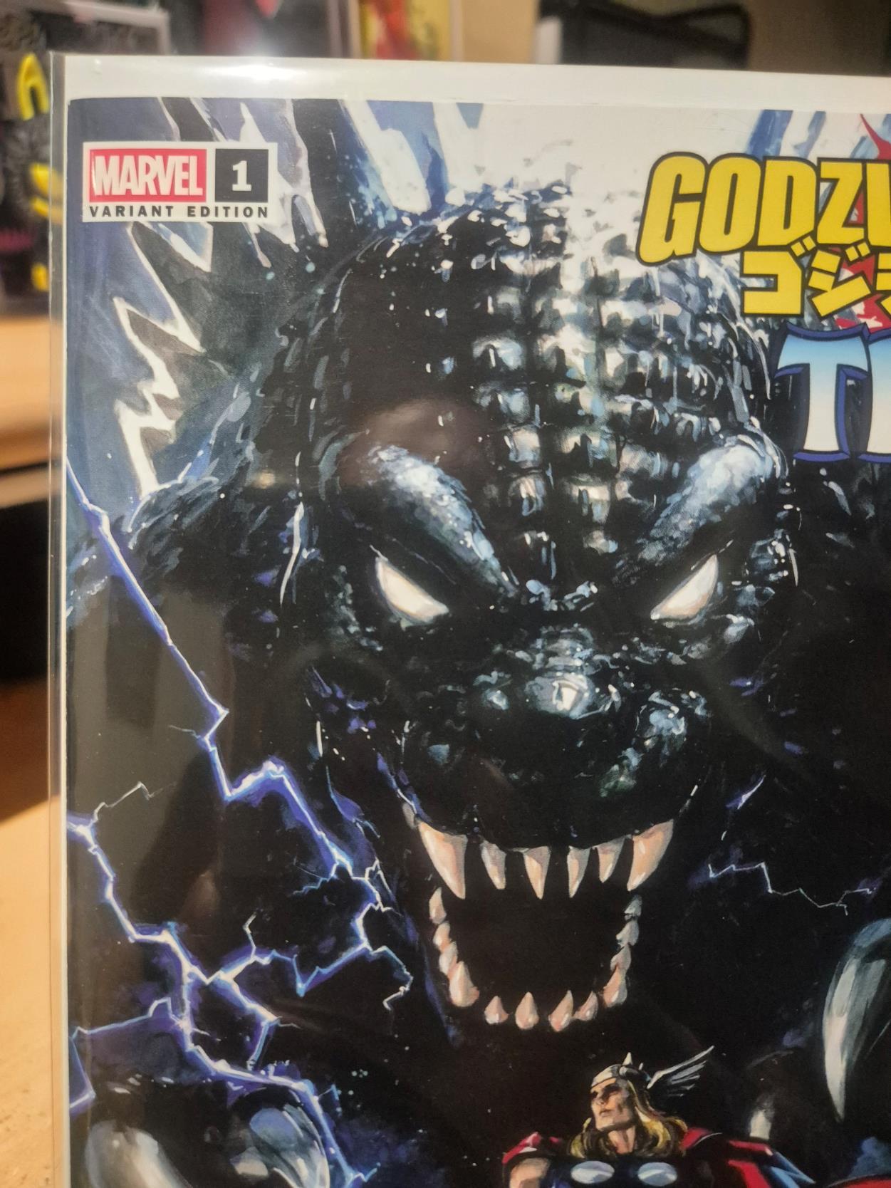 Godzilla vs. Thor, #1, Clayton Crain Incentive Variant (1:25), Mint