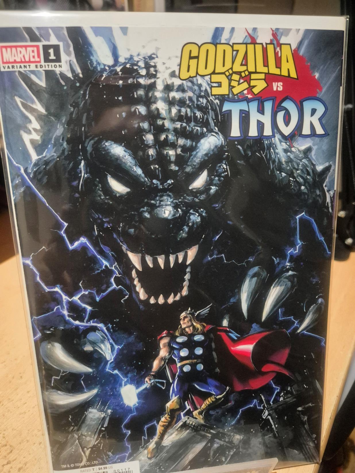 Godzilla vs. Thor, #1, Clayton Crain Incentive Variant (1:25), Mint