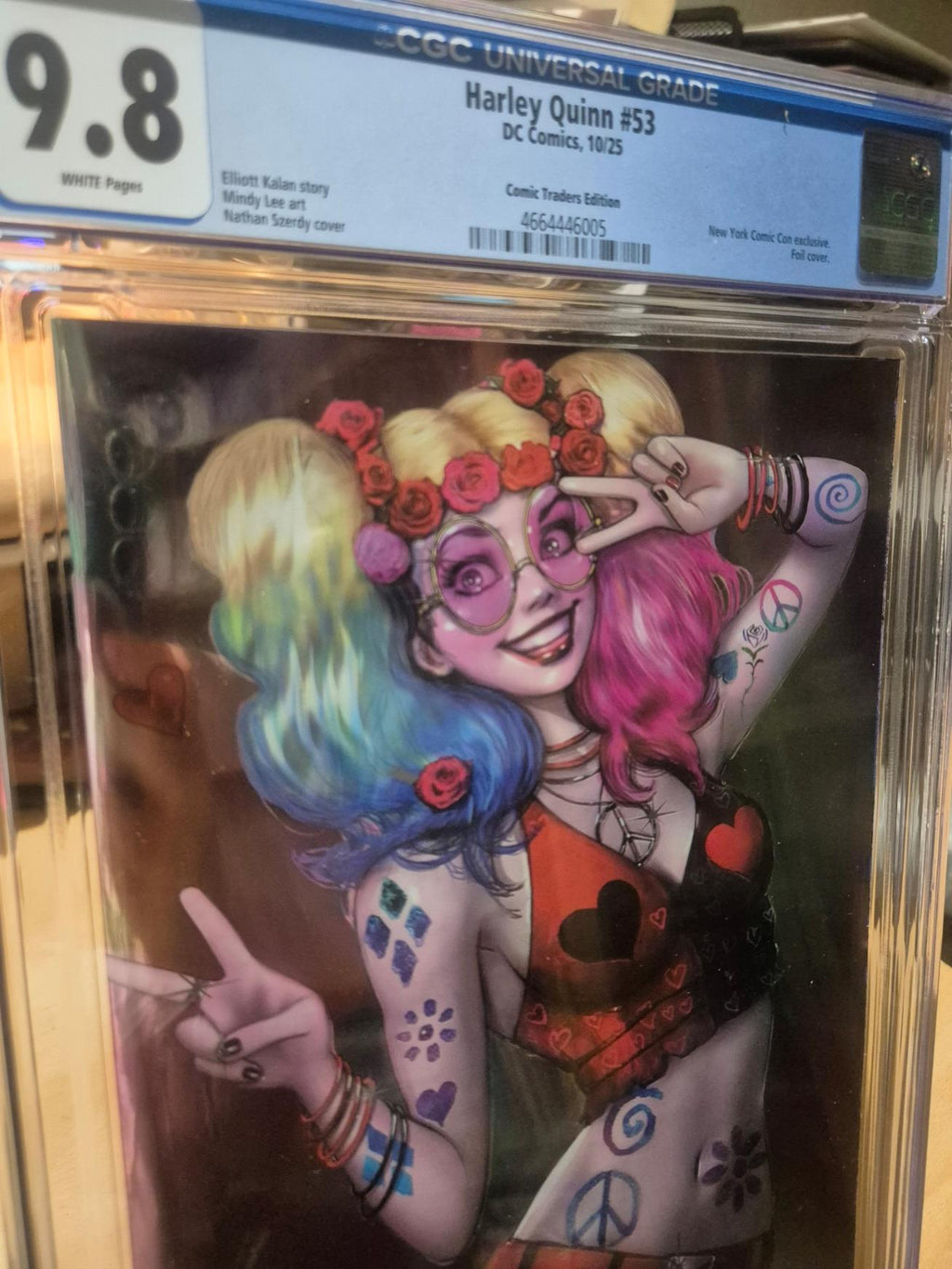 SLAB, HARLEY QUINN, #53, NATHAN SZERDY NYCC EXCLUSIVE SPOT FOIL VARIANT, CGC 9.8