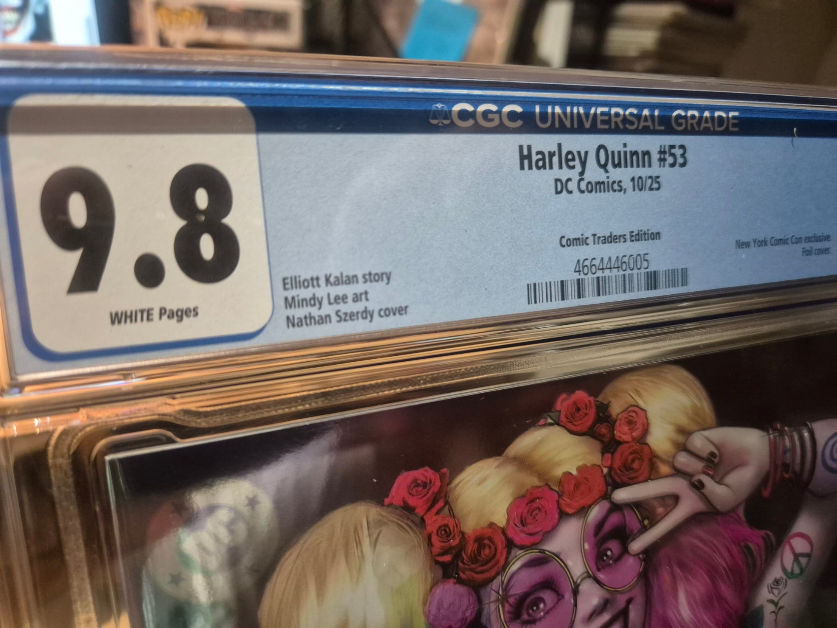 SLAB, HARLEY QUINN, #53, NATHAN SZERDY NYCC EXCLUSIVE SPOT FOIL VARIANT, CGC 9.8
