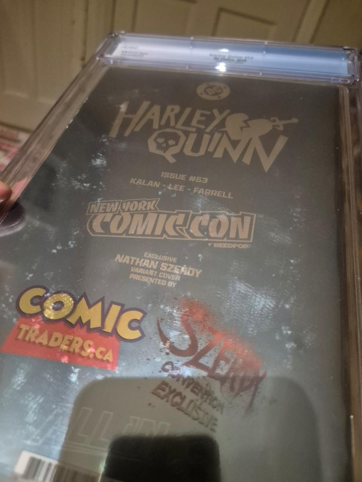 SLAB, HARLEY QUINN, #53, NATHAN SZERDY NYCC EXCLUSIVE SPOT FOIL VARIANT, CGC 9.8