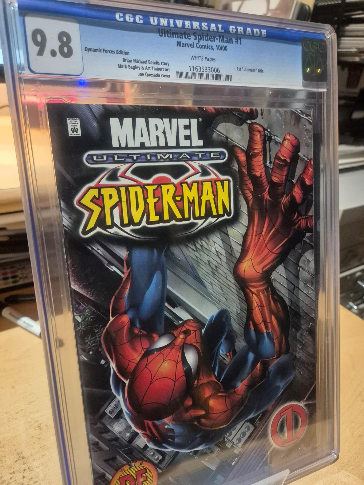 SLAB - ULTIMATE SPIDER-MAN, #1, DYNAMIC FORCES VARIANT, RARE, CGC 9.8
