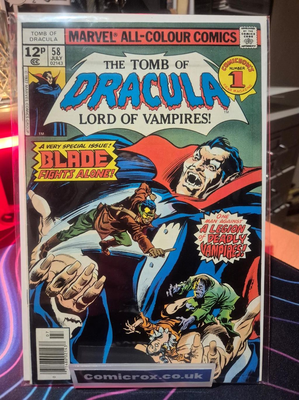 Tomb of Dracula, Vol. 1, #58, 1977, UK Price Variant, VF+ VF/NM (if not higher)