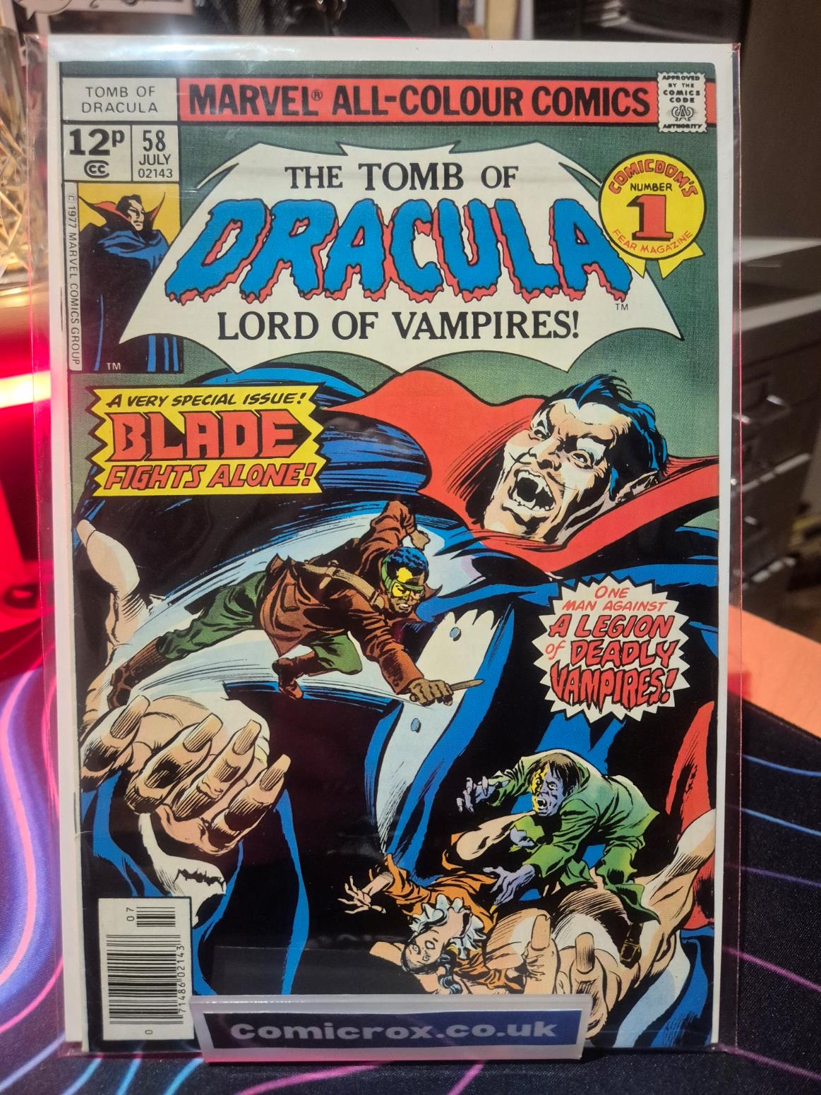 Tomb of Dracula, Vol. 1, #58, 1977, UK Price Variant, VF+ VF/NM (if not higher)
