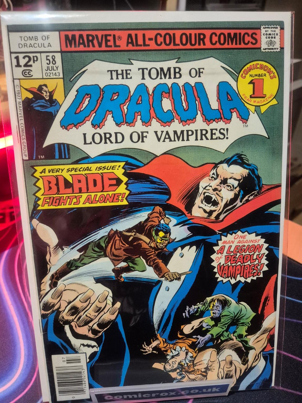 Tomb of Dracula, Vol. 1, #58, 1977, UK Price Variant, VF+ VF/NM (if not higher)