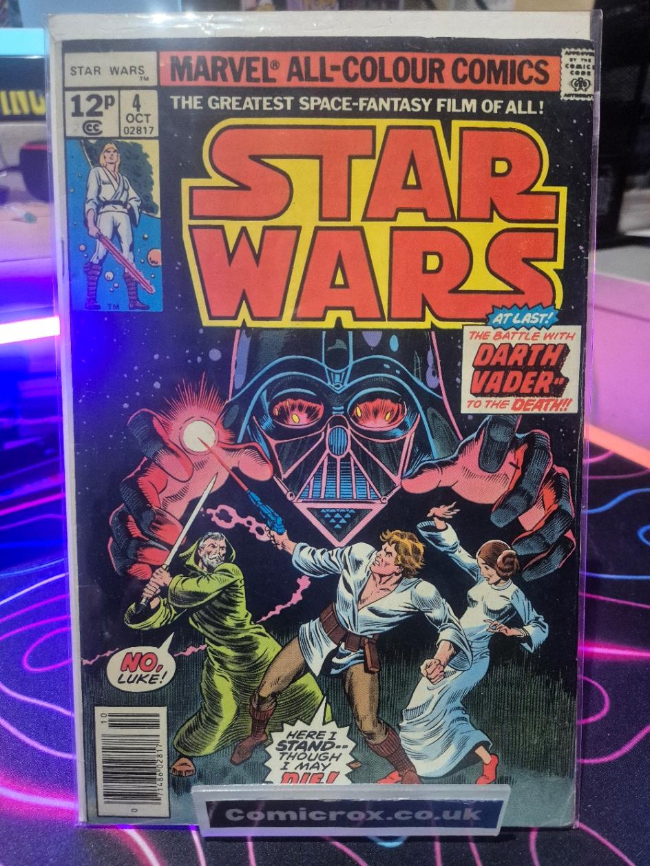 Star Wars, #4, 1977, Bronze Age, UK Price Variant, Key Death of Obe-Wan, Great c