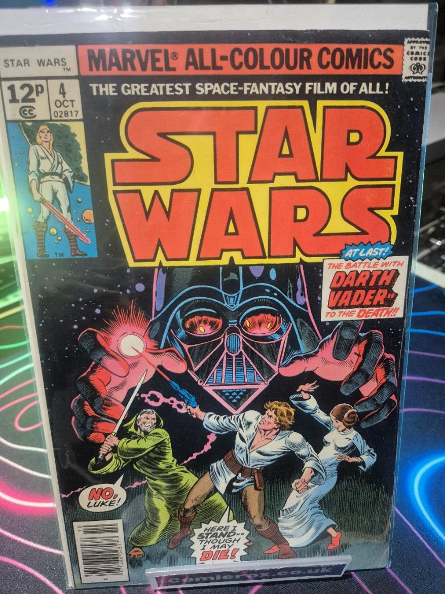 Star Wars, #4, 1977, Bronze Age, UK Price Variant, Key Death of Obe-Wan, Great c