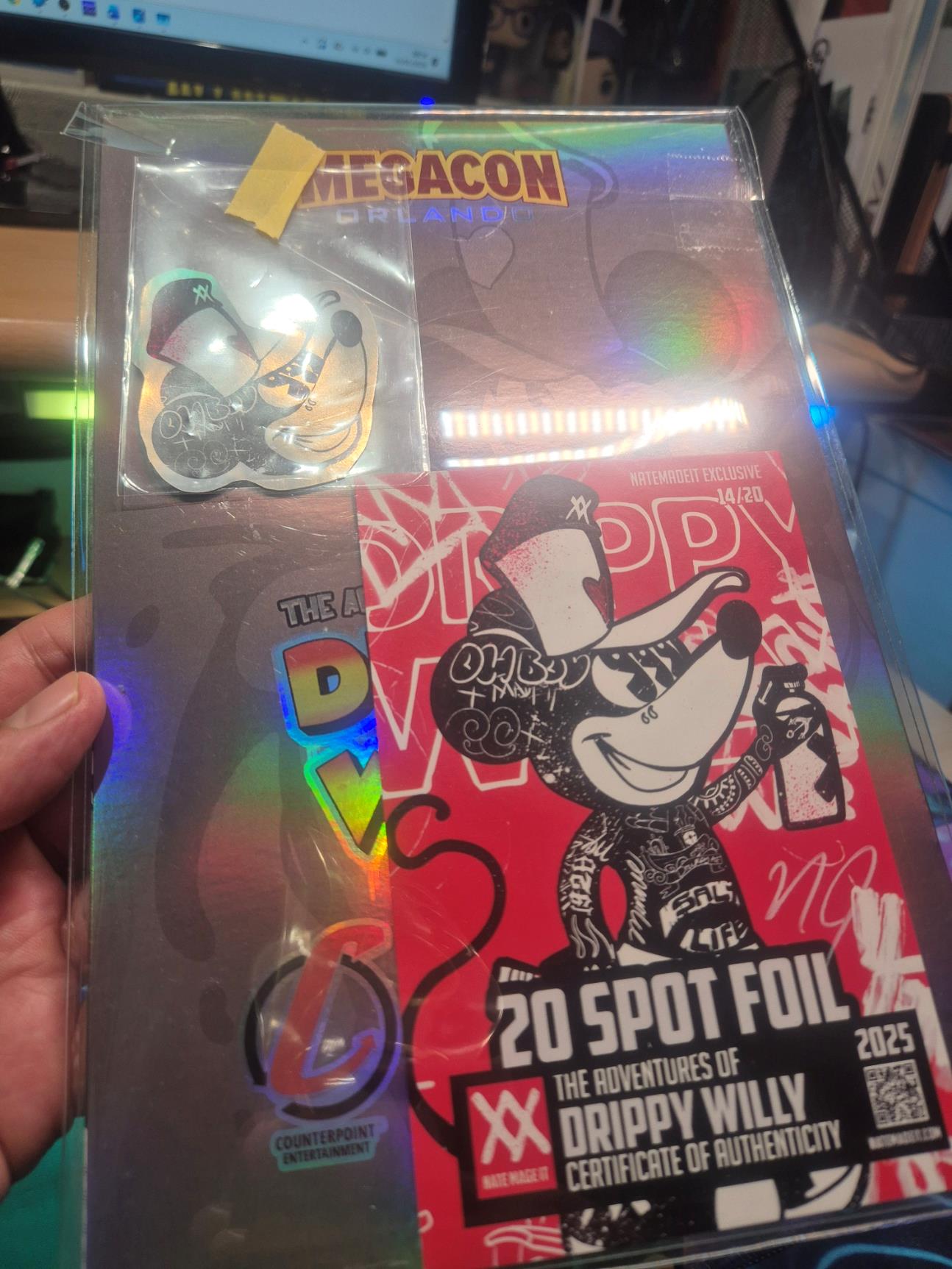 Drippy Willy, #1, Ashcan Graffiti Spot Foil, NateMadeIt Exclusive, Signed COA