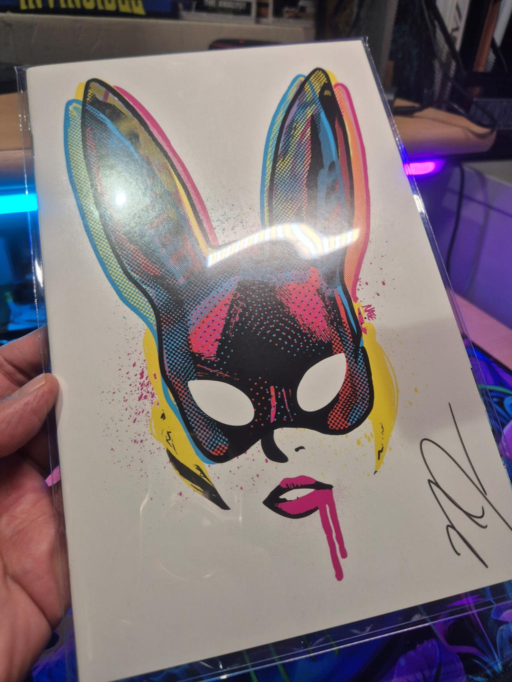 Bunny Mask #4, CMYK Virgin, NateMadeIt AMKM Exclusive, Signed