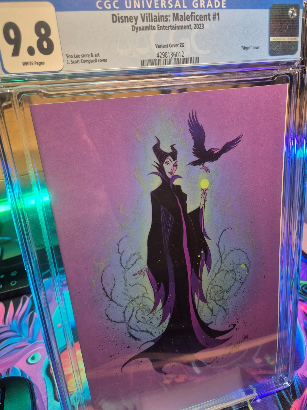 Disney Villains: MALEFICENT #1 J. Scott Campbell Incentive Virgin Var CGC 9.8