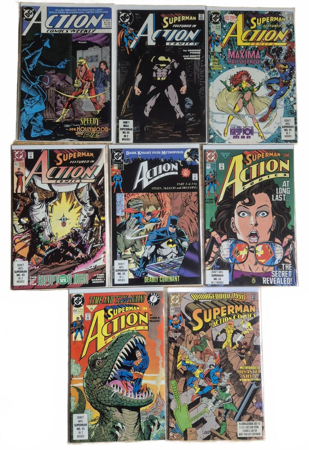 Action Comics Bundle, 8x issues in the #637-670 range, Very high grade VF/NM