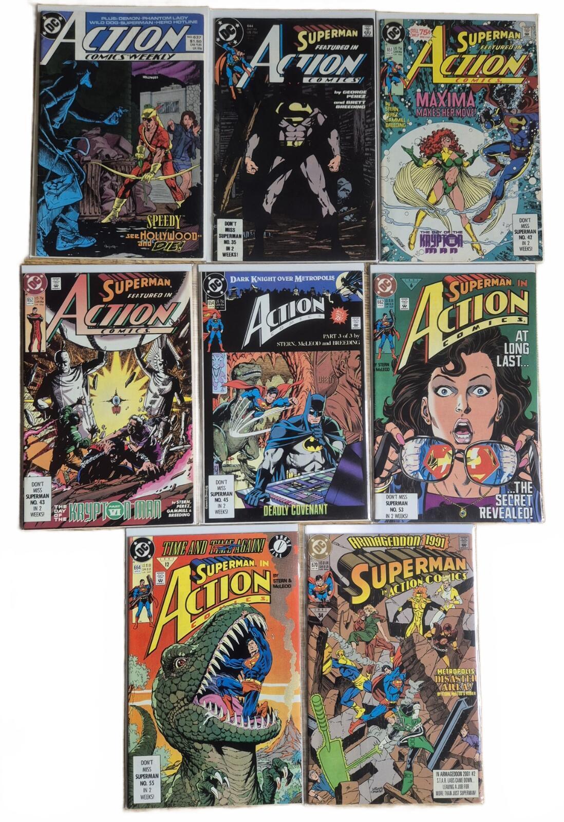Action Comics Bundle, 8x issues in the #637-670 range, Very high grade VF/NM