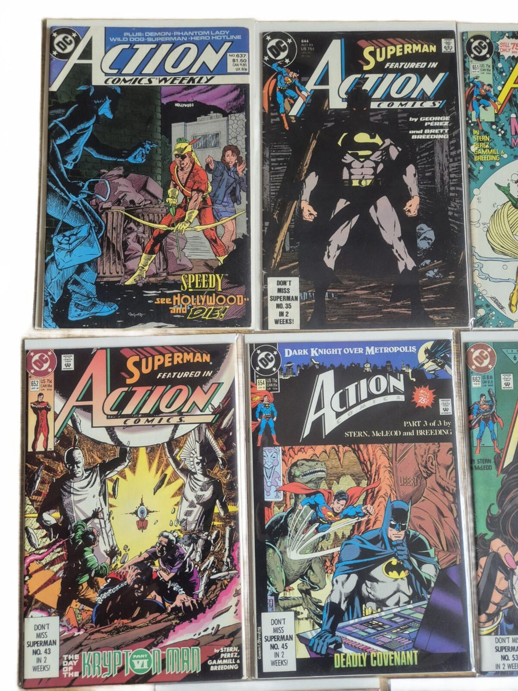 Action Comics Bundle, 8x issues in the #637-670 range, Very high grade VF/NM