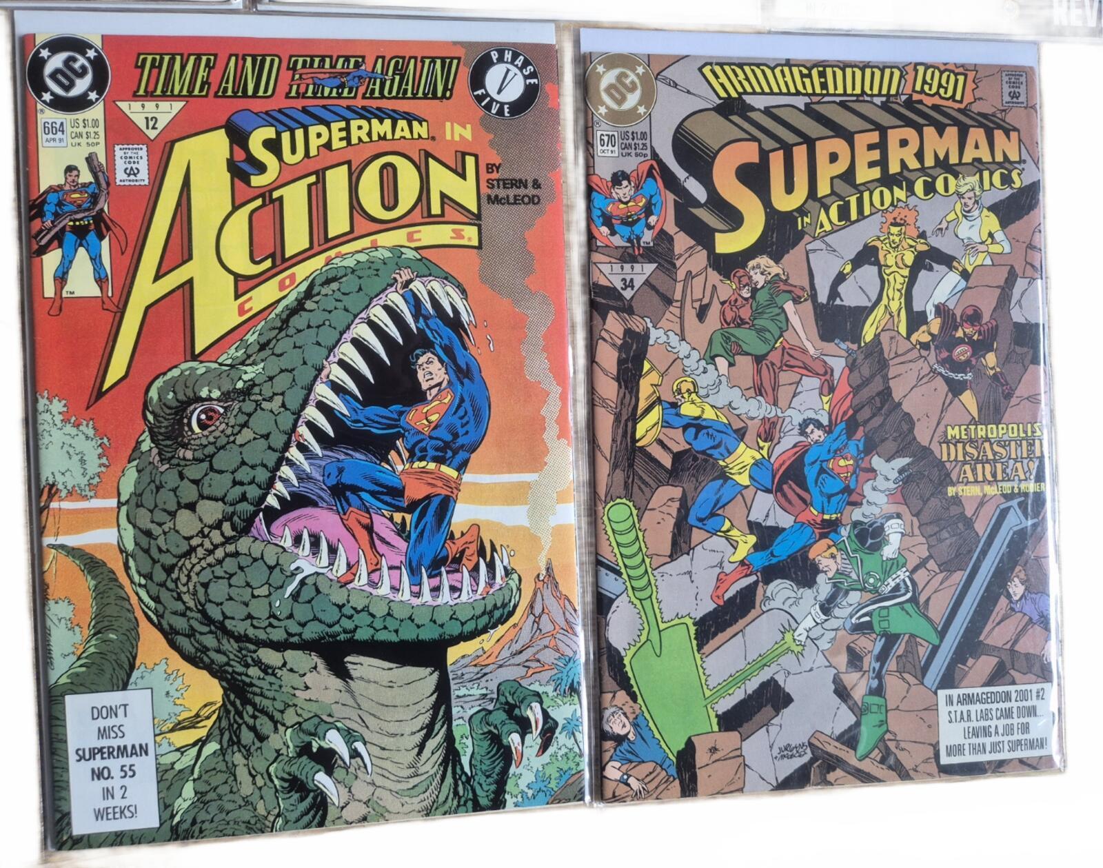 Action Comics Bundle, 8x issues in the #637-670 range, Very high grade VF/NM