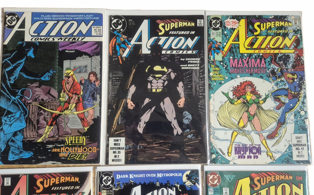 Action Comics Bundle, 8x issues in the #637-670 range, Very high grade VF/NM