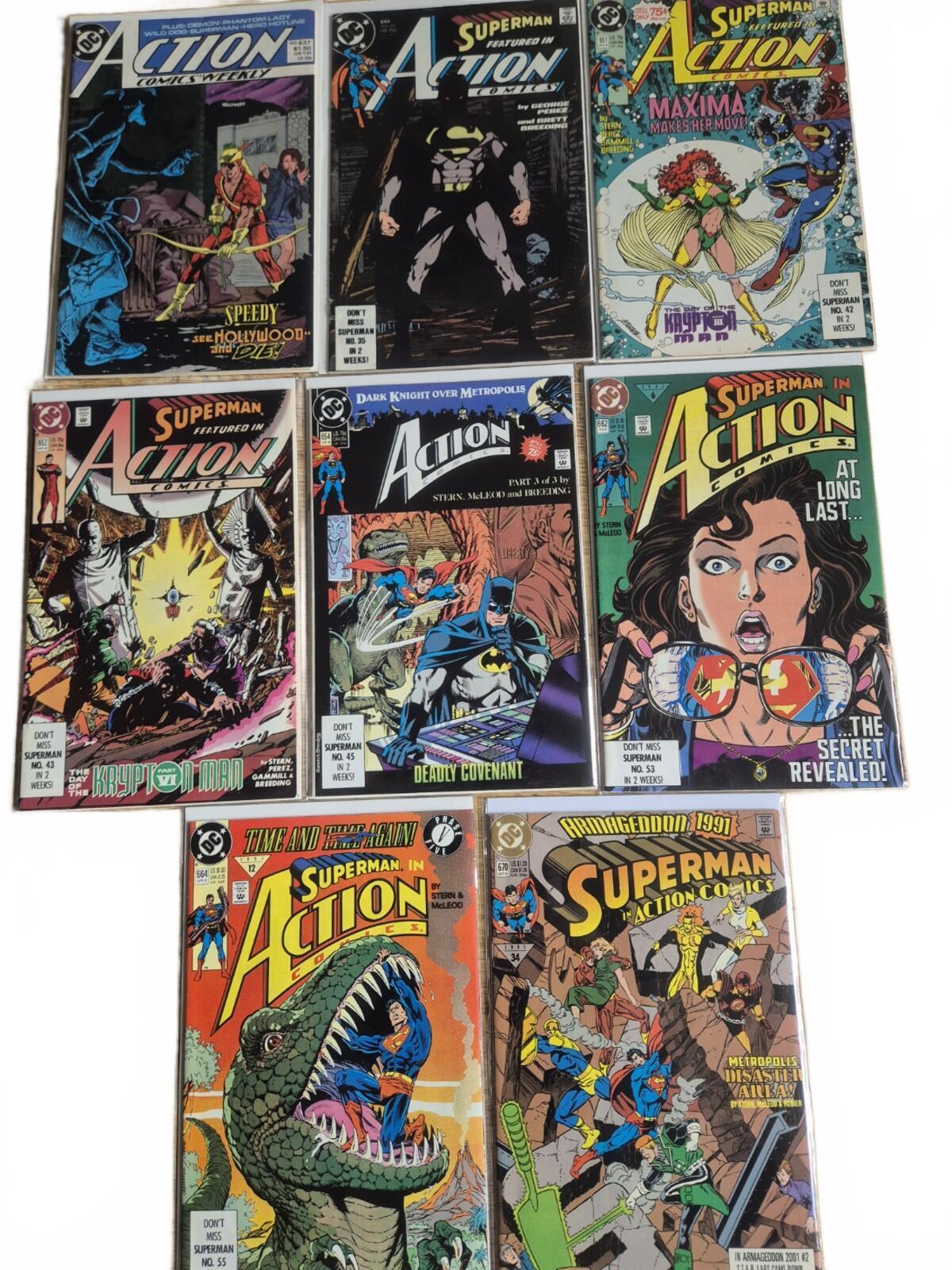 Action Comics Bundle, 8x issues in the #637-670 range, Very high grade VF/NM