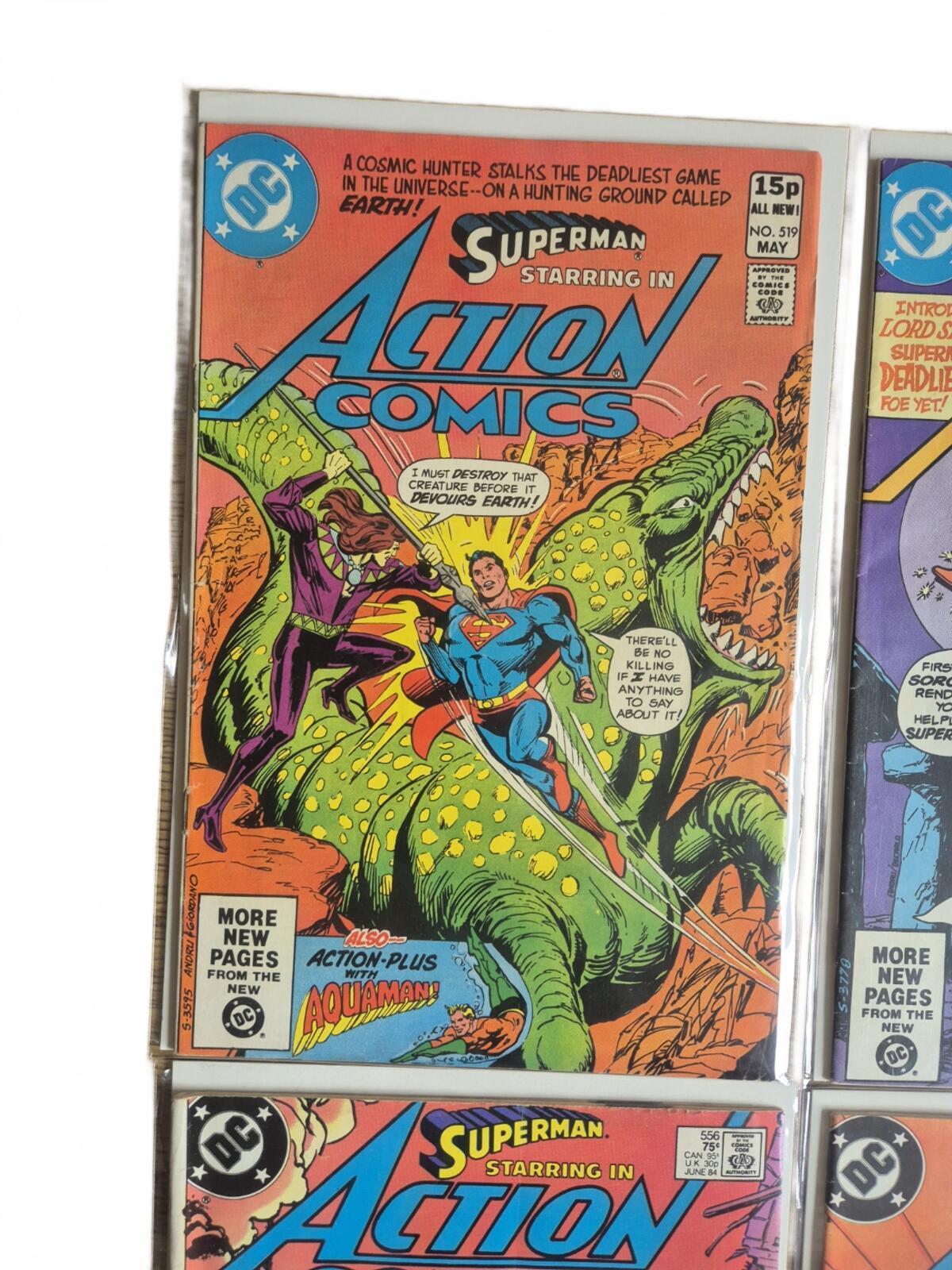 Action Comics Vintage Bundle, 6x Issues #519-562 Range. Good Grade VF/VF+