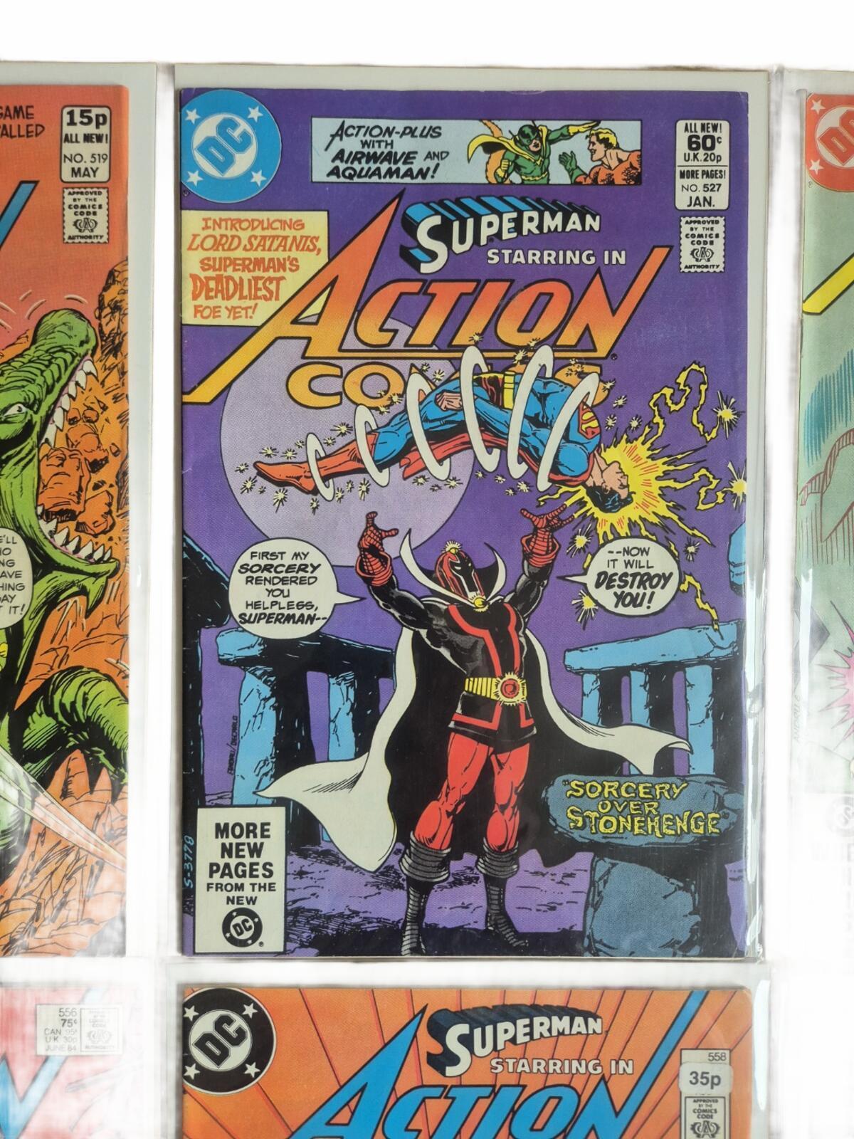 Action Comics Vintage Bundle, 6x Issues #519-562 Range. Good Grade VF/VF+
