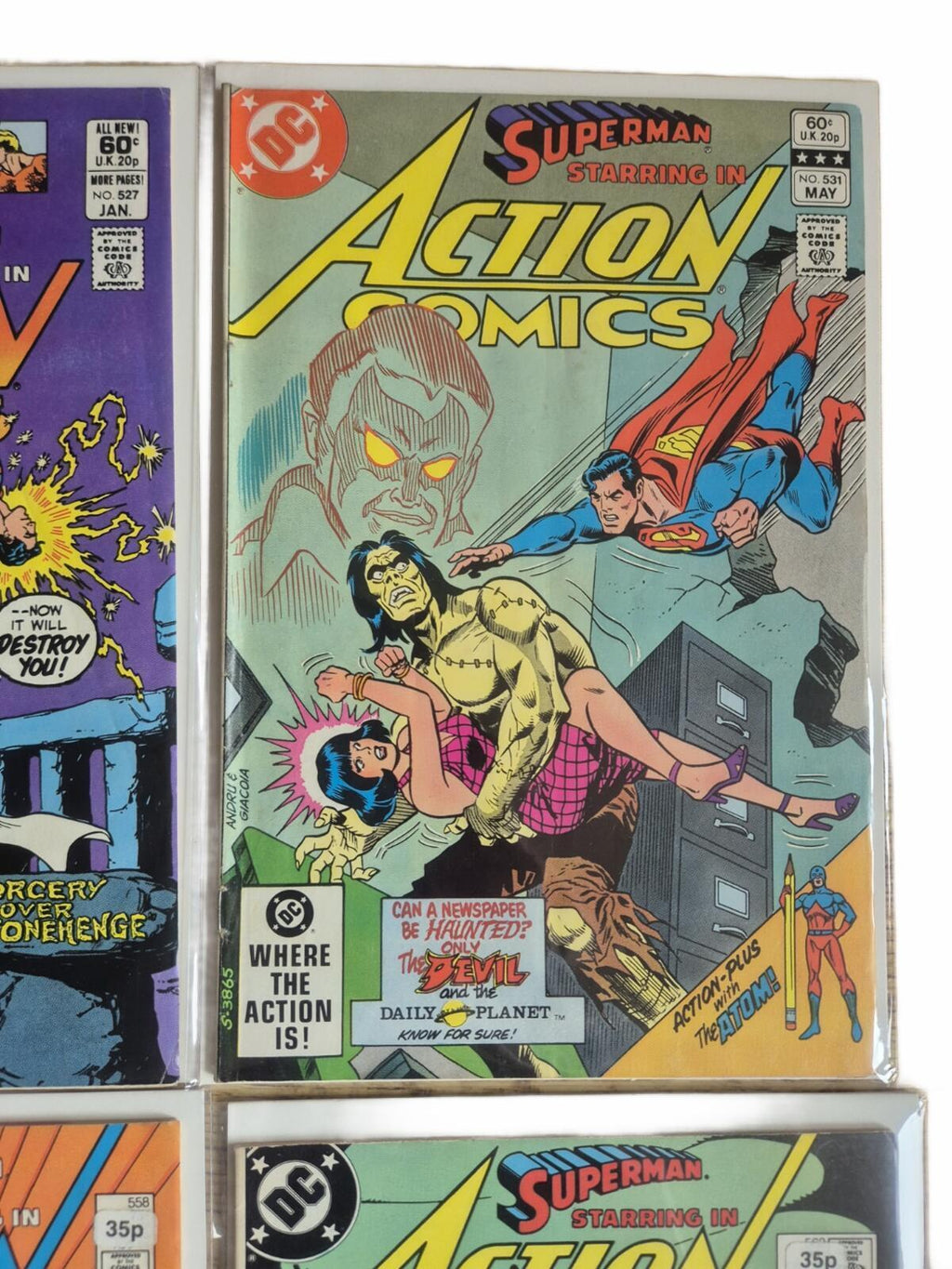 Action Comics Vintage Bundle, 6x Issues #519-562 Range. Good Grade VF/VF+