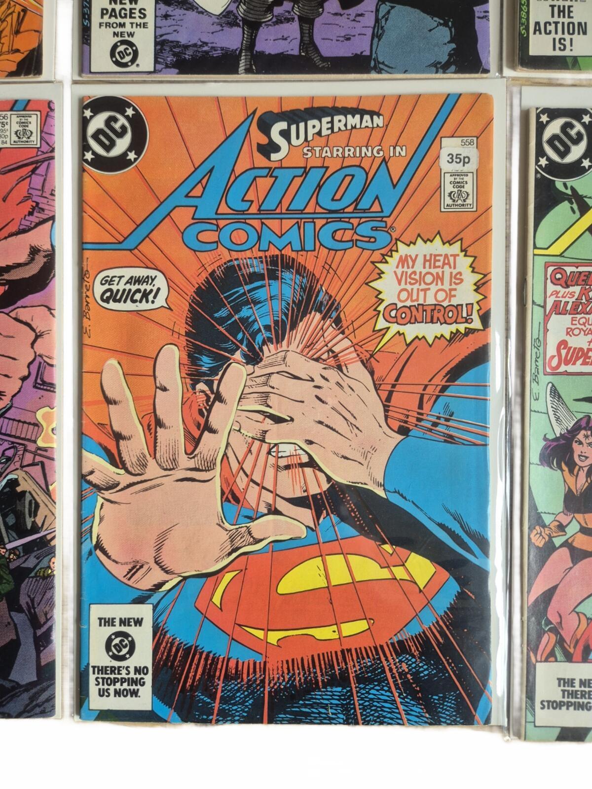 Action Comics Vintage Bundle, 6x Issues #519-562 Range. Good Grade VF/VF+