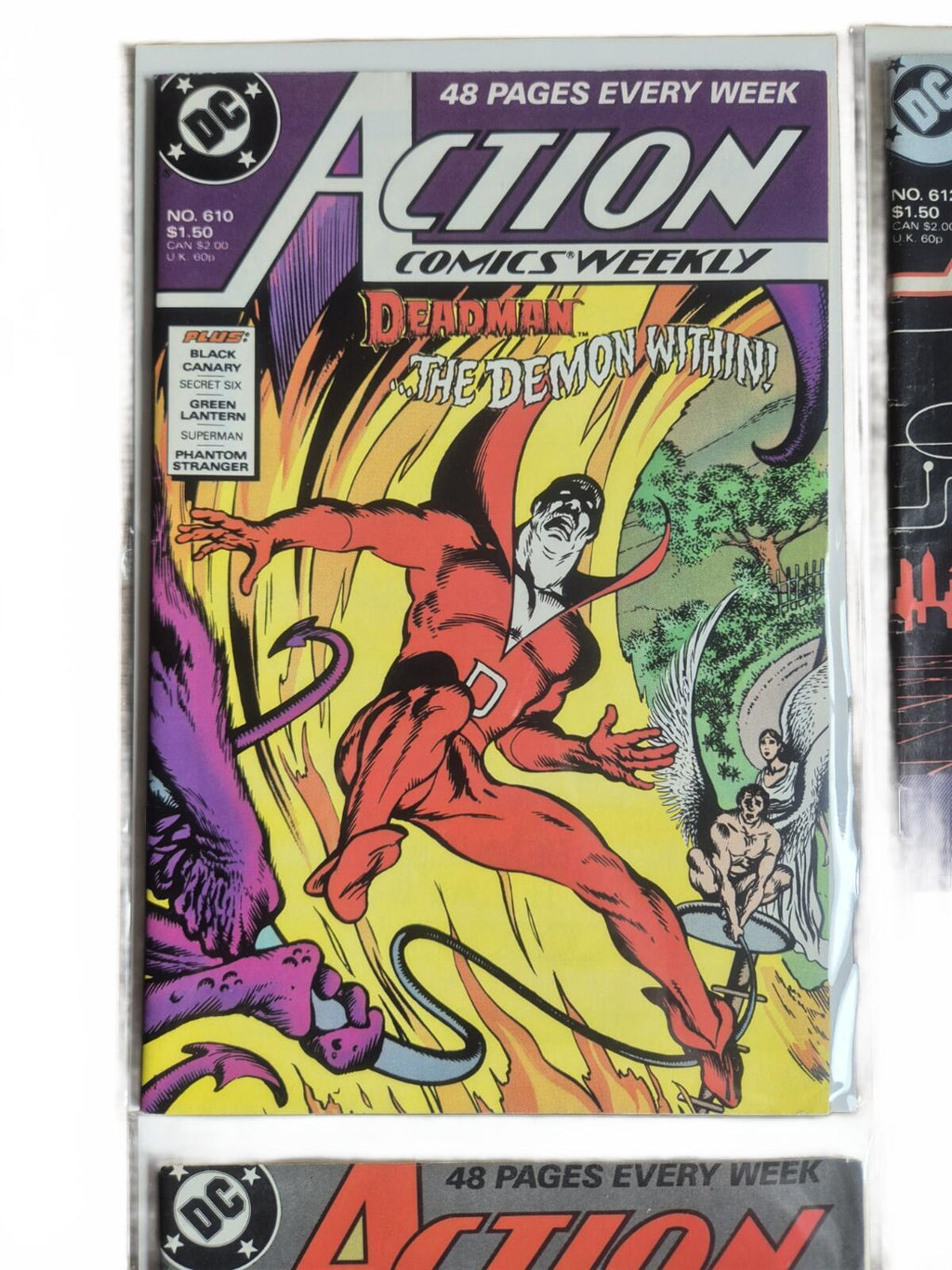 Action Comics 4x Comic Bundle. 1988, #610/612/613/617, VF+