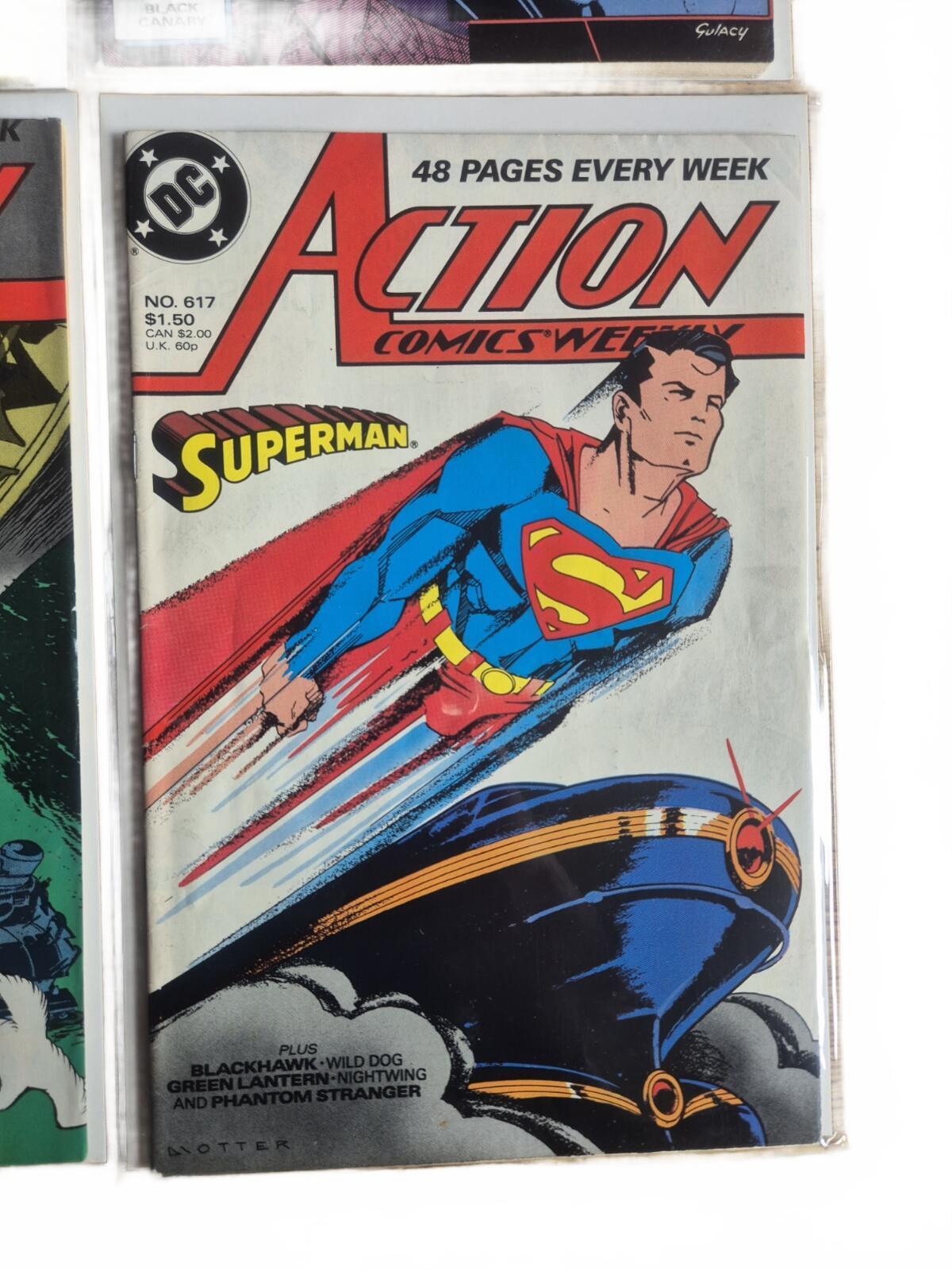 Action Comics 4x Comic Bundle. 1988, #610/612/613/617, VF+