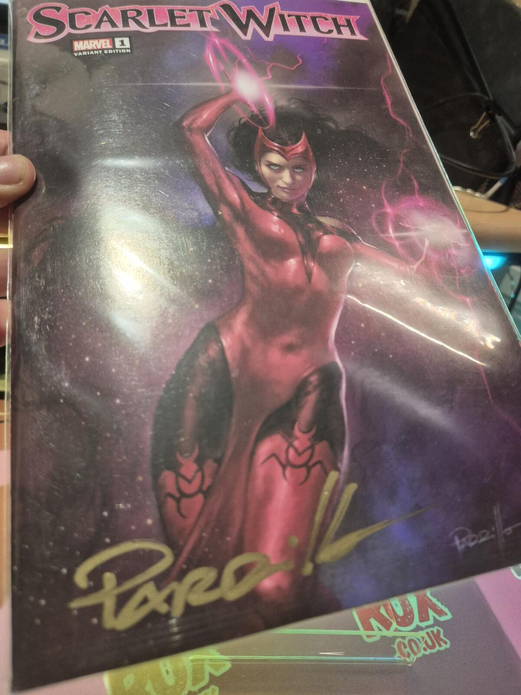 Scarlet Witch #1, Signed by Lucio Parillo, With COA, NM