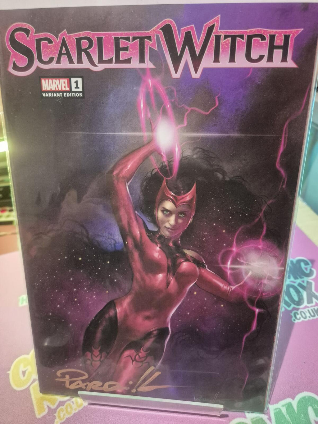 Scarlet Witch #1, Signed by Lucio Parillo, With COA, NM