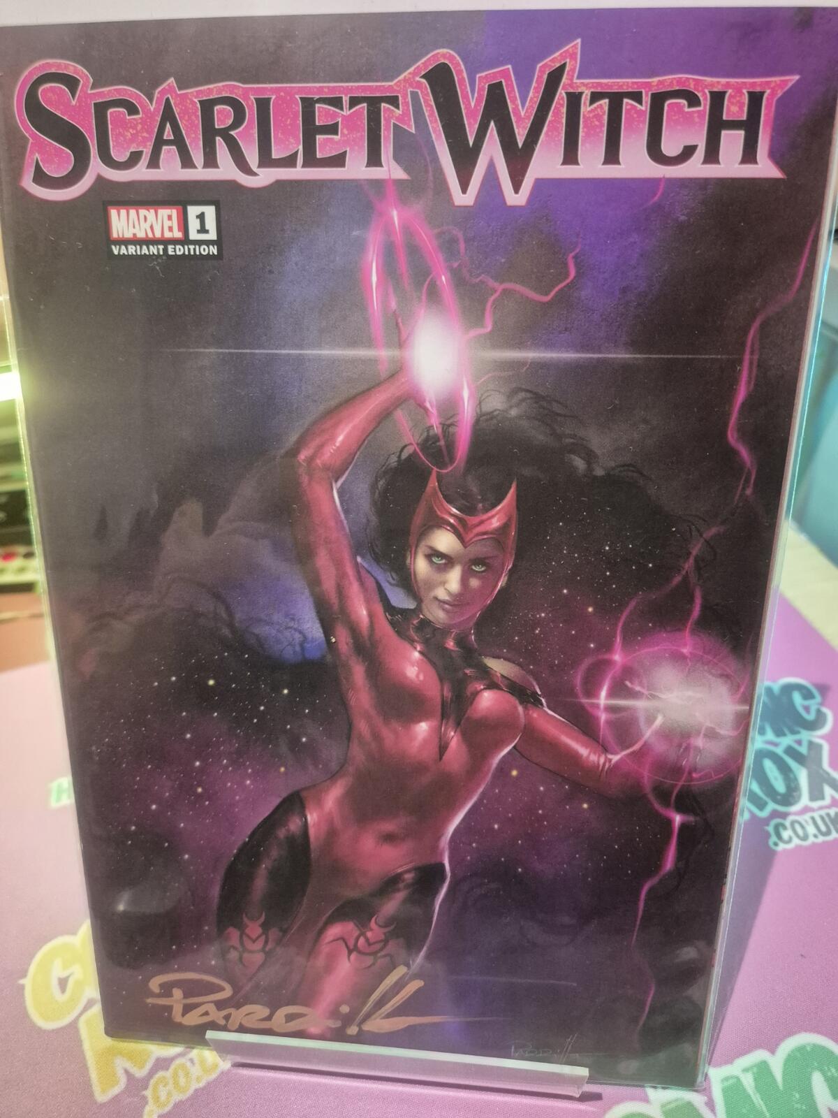 Scarlet Witch #1, Signed by Lucio Parillo, With COA, NM