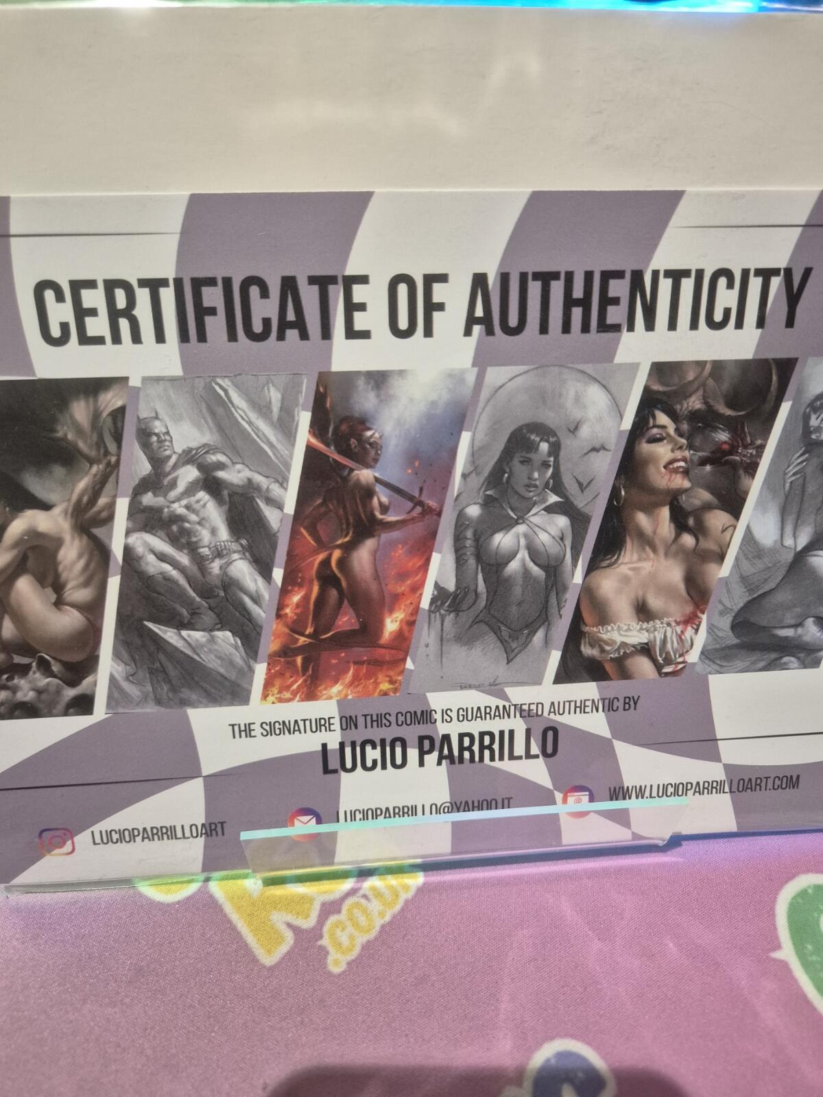 Vampirella #10, Signed by Lucio Parrillo with COA, Rare 1:20 Ratio Cover, NM