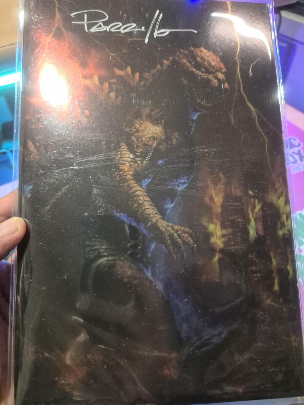 Godzilla In Hell #1, Signed by Lucio Parrillo with COA, Variant Ltd 500, NM