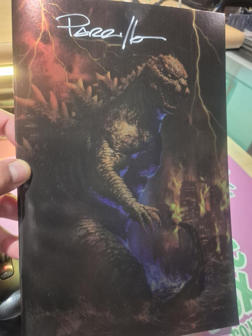 Godzilla In Hell #1, Signed by Lucio Parrillo with COA, Variant Ltd 500, NM