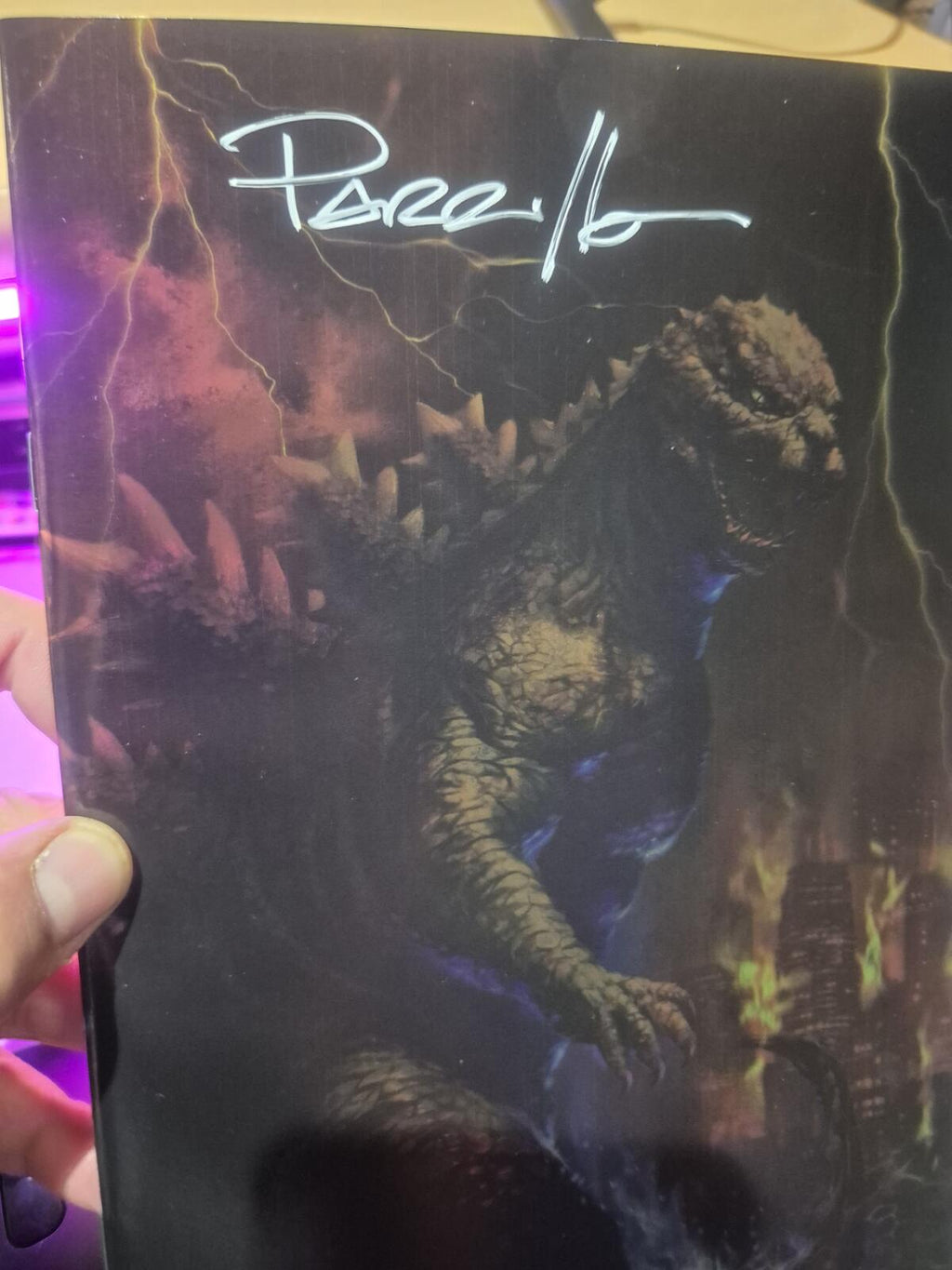 Godzilla In Hell #1, Signed by Lucio Parrillo with COA, Variant Ltd 500, NM