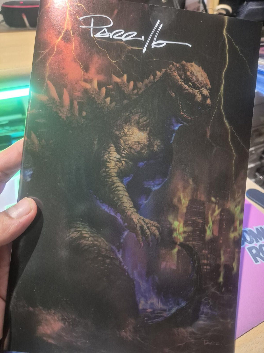 Godzilla In Hell #1, Signed by Lucio Parrillo with COA, Variant Ltd 500, NM