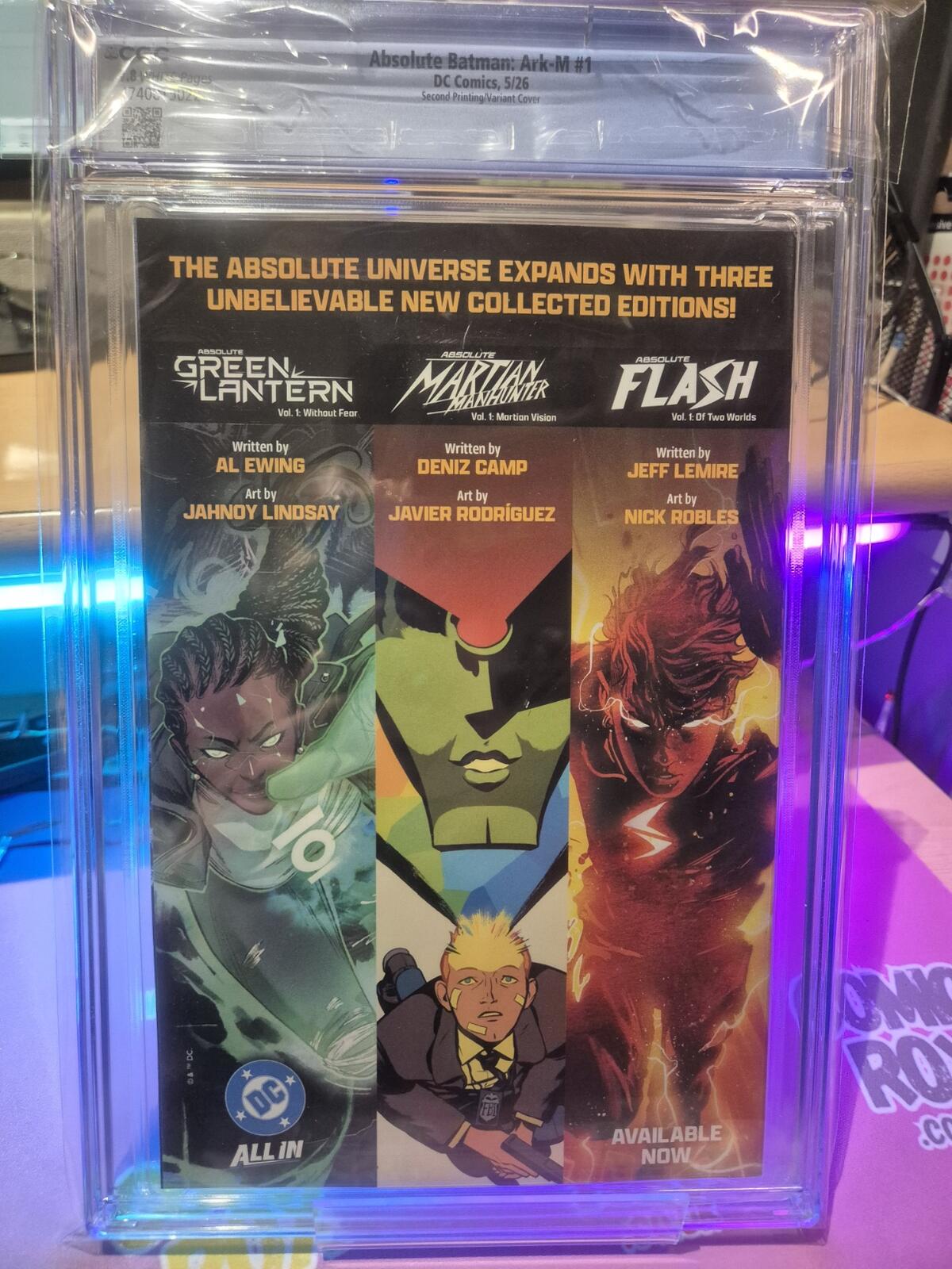 Absolute Batman: Ark-M #1, CGC 9.8 Top Pop! Variant Cover