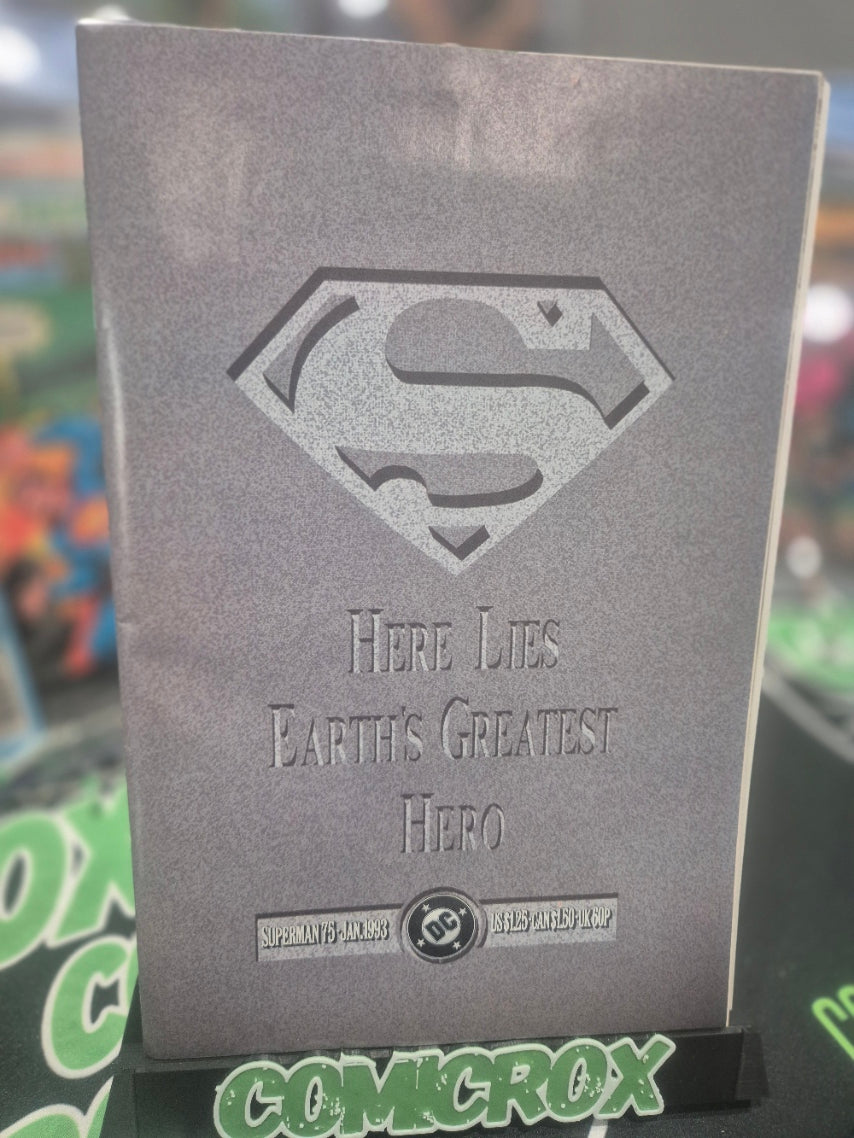 Superman #75 1993 Memorial Set, Trading Card, Sash, Stamps, Poster - NM