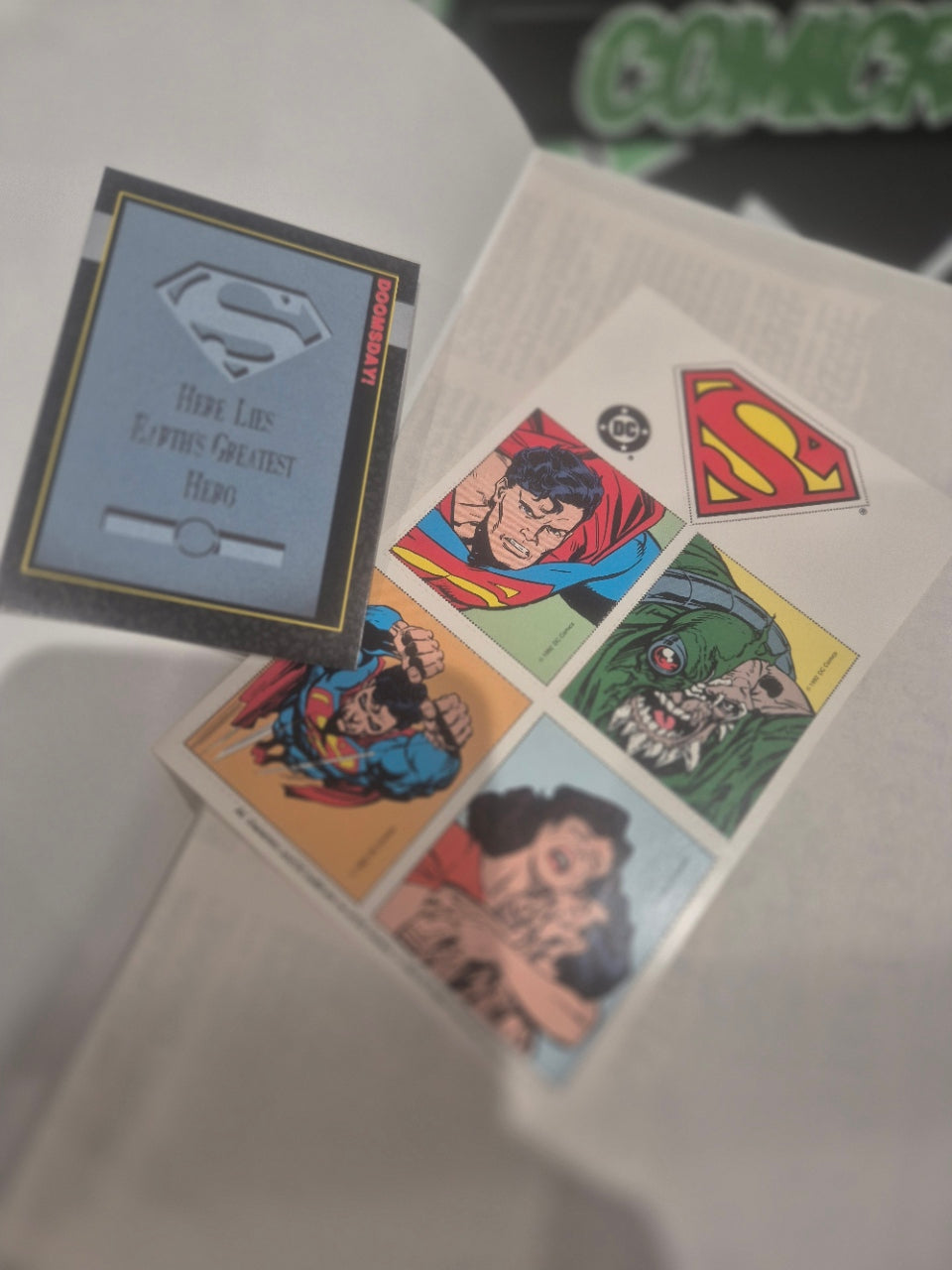 Superman #75 1993 Memorial Set, Trading Card, Sash, Stamps, Poster - NM