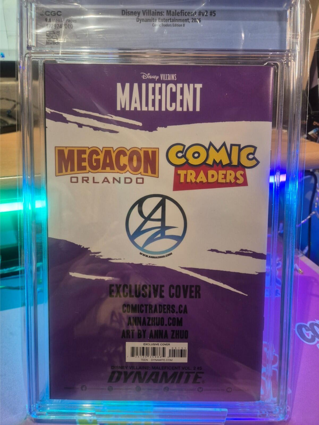 Disney Villains: Maleficent #5, CGC 9.8 TOP POP! Anna Zhuo Pink Virgin Variant