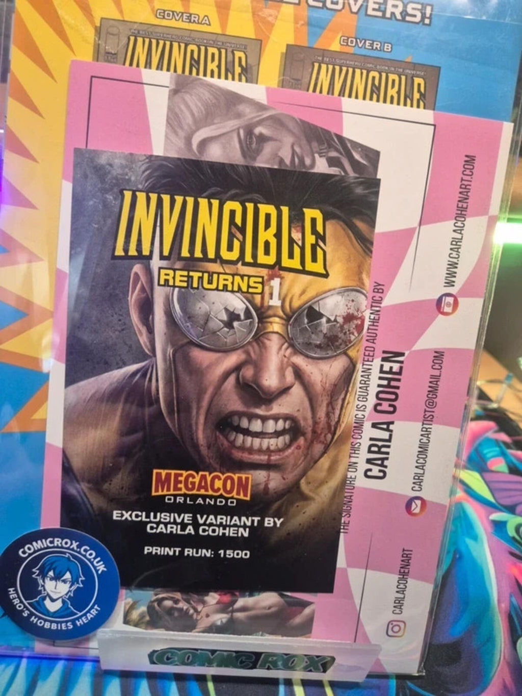 Invincible #1, Carla Cohen Signed with 2x COAs, MegaCon Excl Ltd. 1500, NM