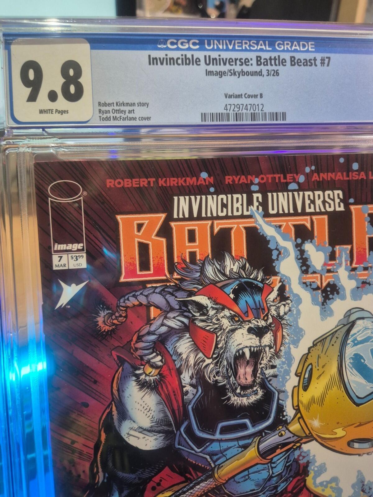 Invincible Universe Battle Beast #7, CGC 9.8, 1st Print, Todd McFarlane Variant