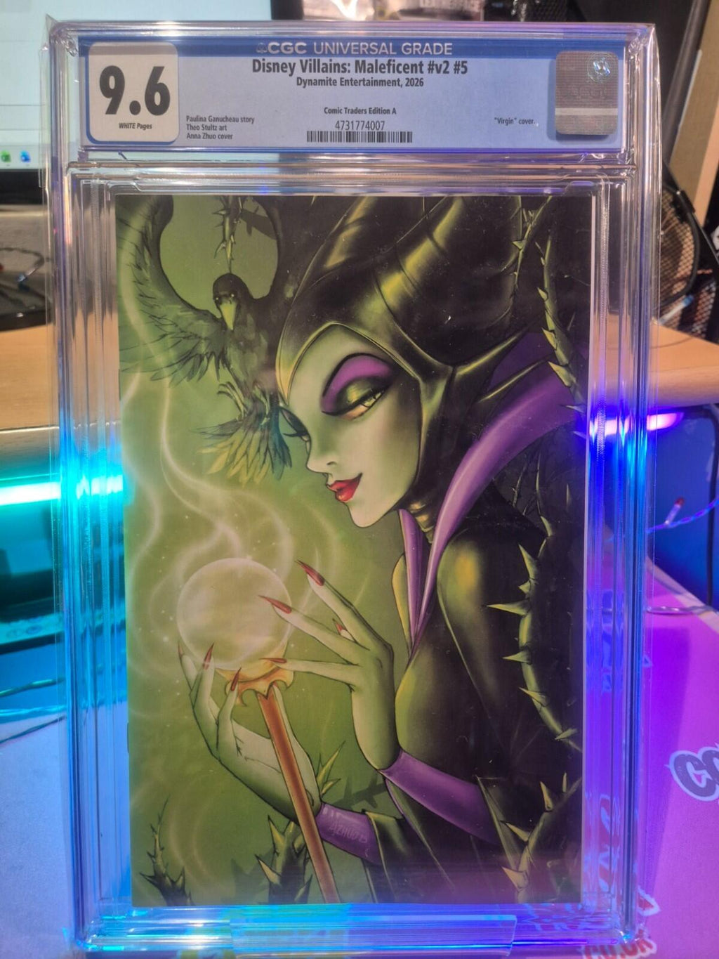 Disney Villains: Maleficent #5, CGC 9.6,  Anna Zhuo Green Virgin Variant