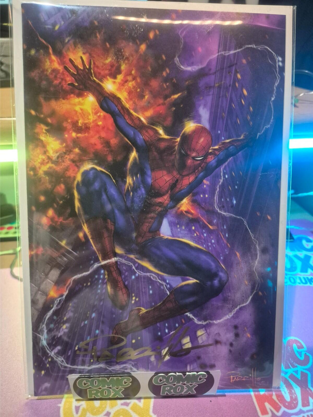 NON-STOP SPIDER-MAN #1, Virgin - Signed by Lucio Parrillo, with COA, Gold Sig NM
